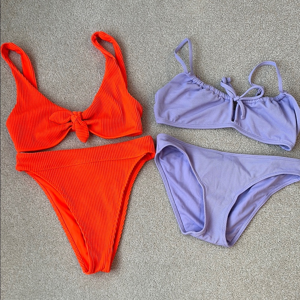 Hollister Orange and Purple Bikini Bundle